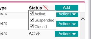 Company Status Filter
