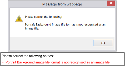 Image file format error