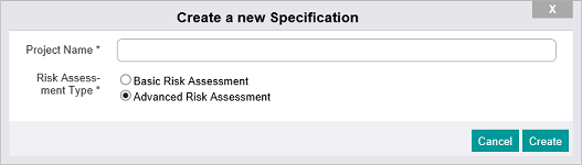 New Specification Popup